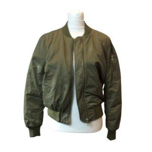 Madewell Green Full Zip Bomber Jacket | S